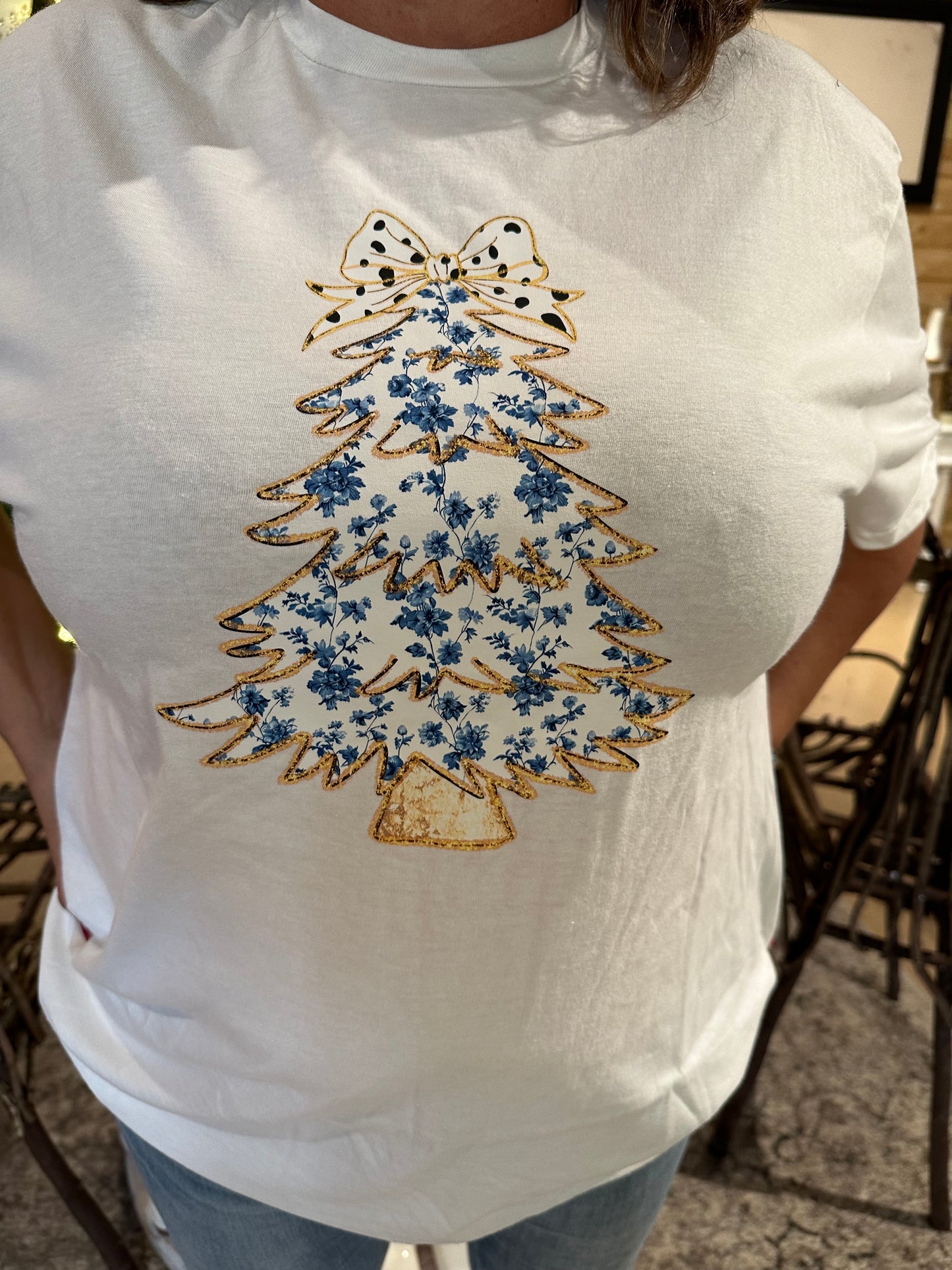 Floral Christmas Tree Tee