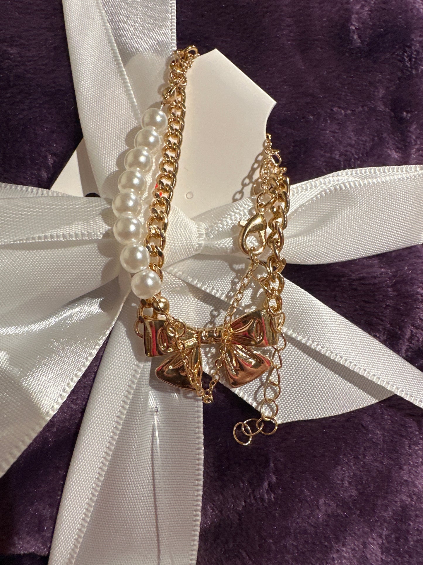 2pc Gold Bow Bracelet