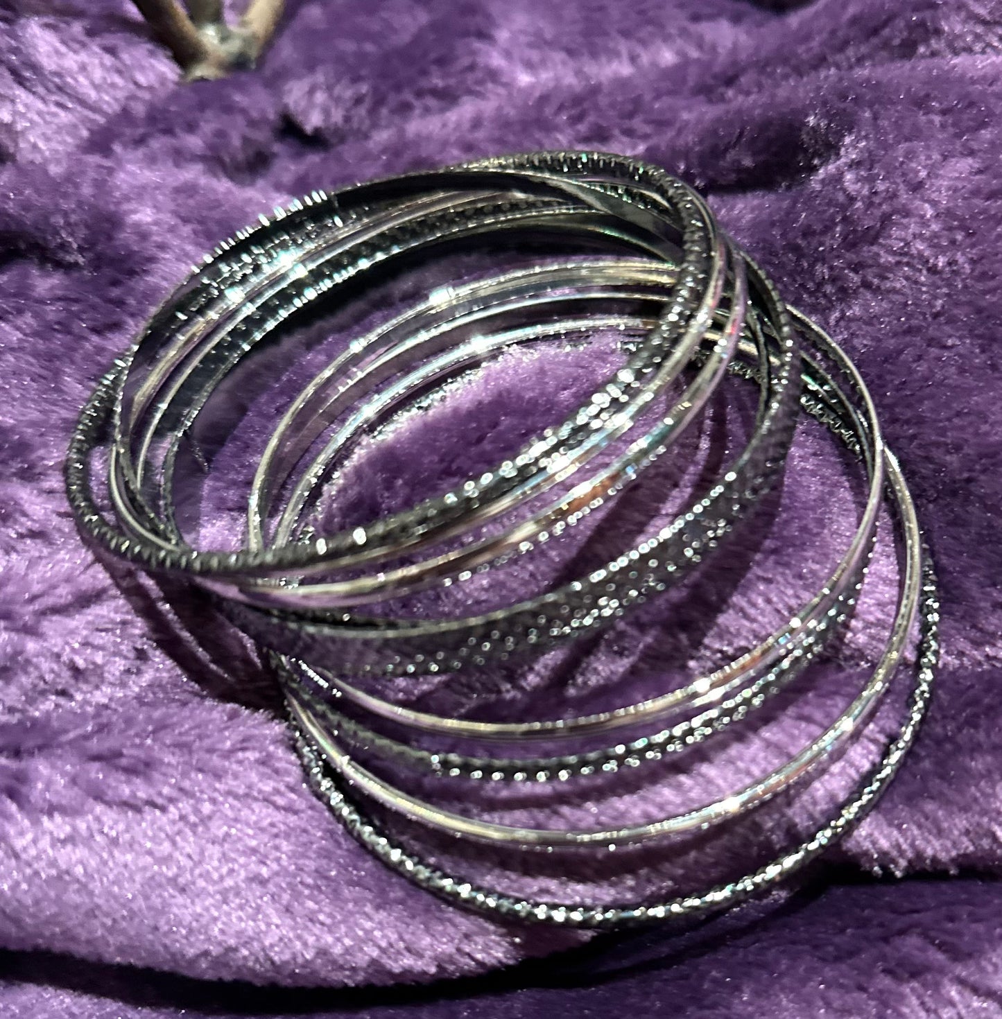 Silver/Black Bangles