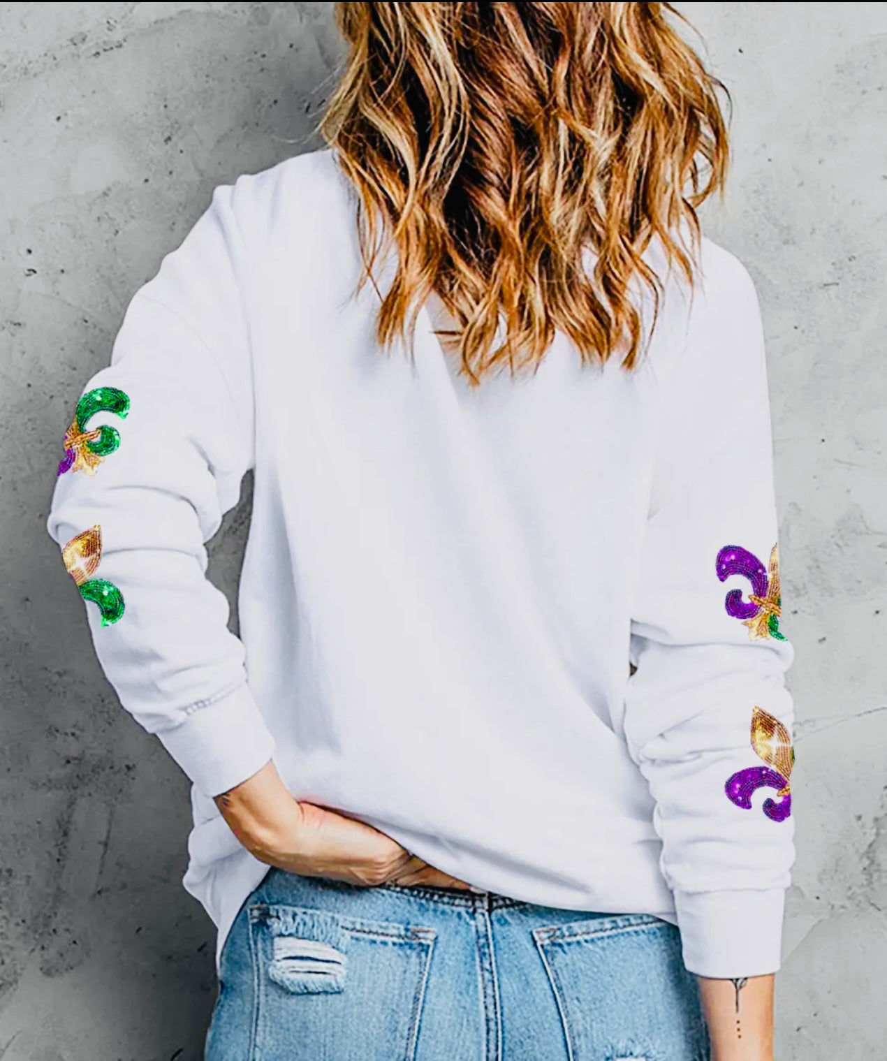 Sequin Mardi Gras Sweatshirt