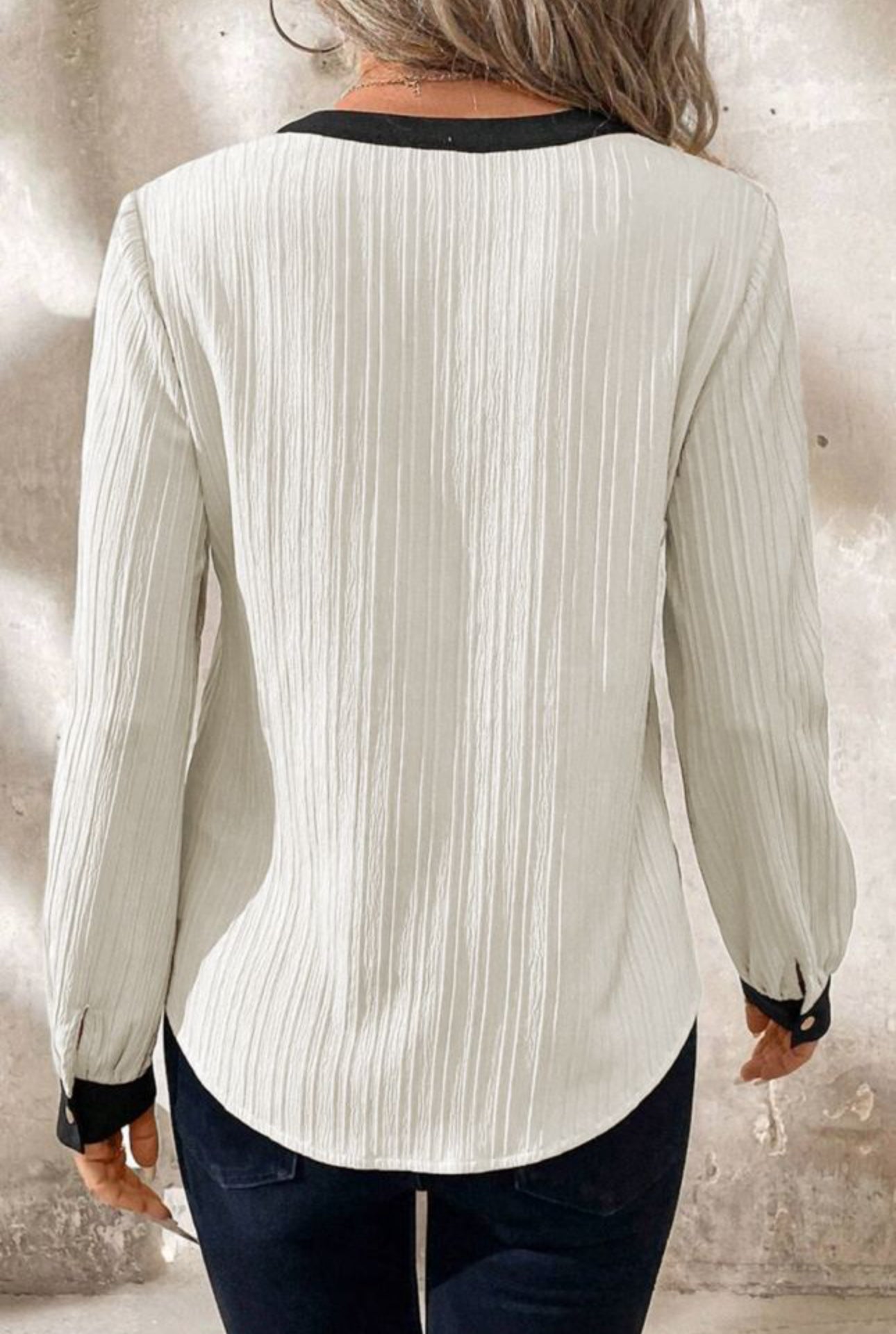 White V-Neck Blouse