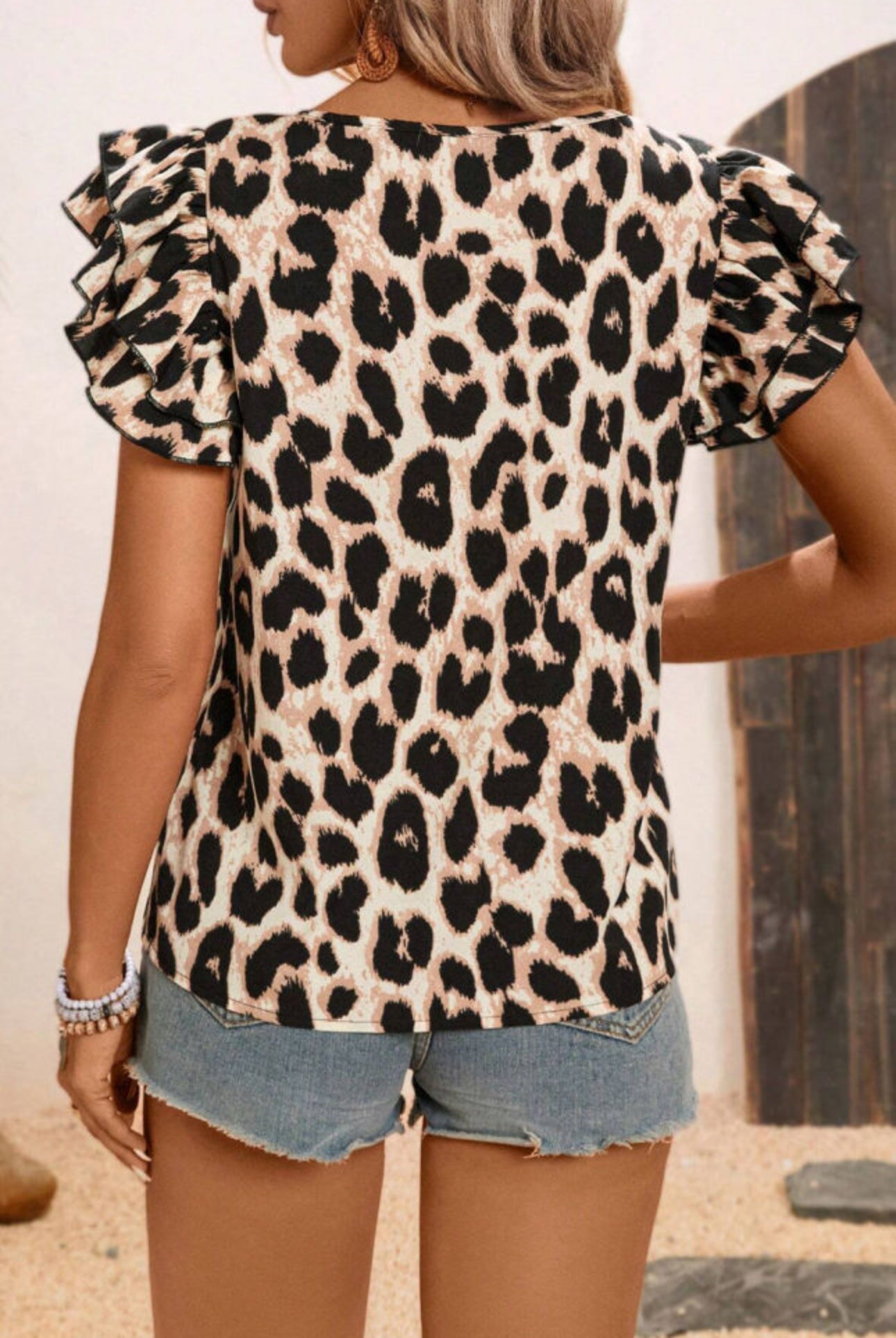 Khaki Leopard Blouse