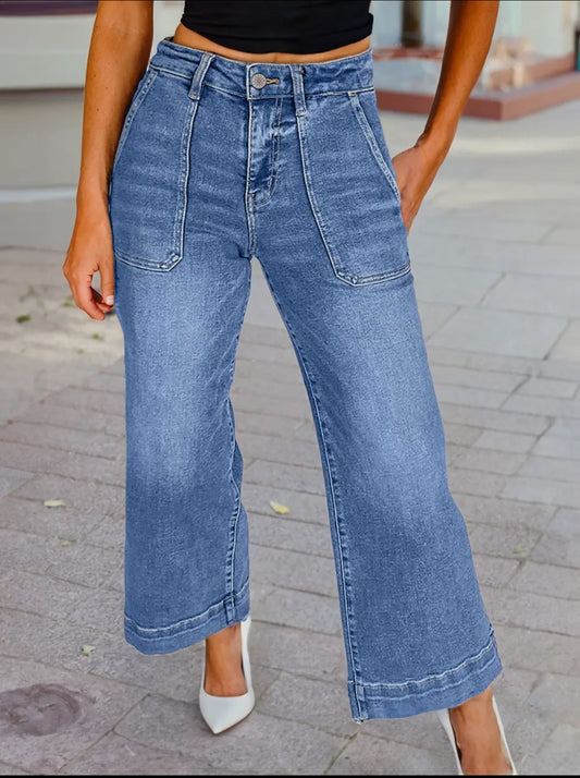 Cropped Sky Blue Jeans