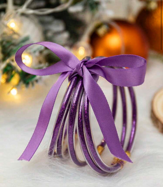 5pc Purple Glitter Bracelets
