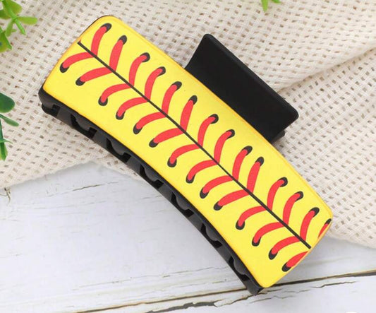 Softball Stitch Hair Claw