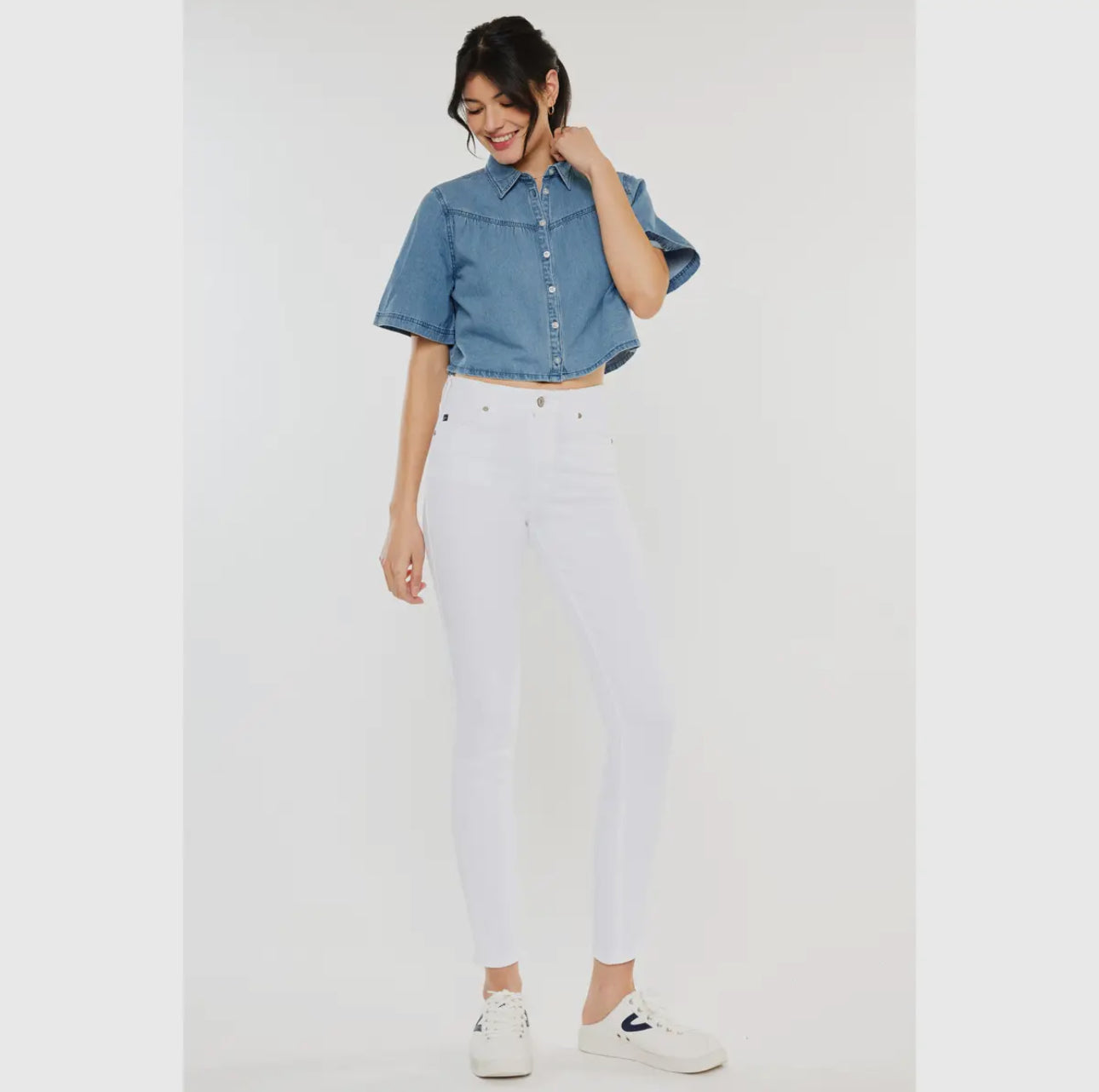 Kan Can White High Rise Skinny