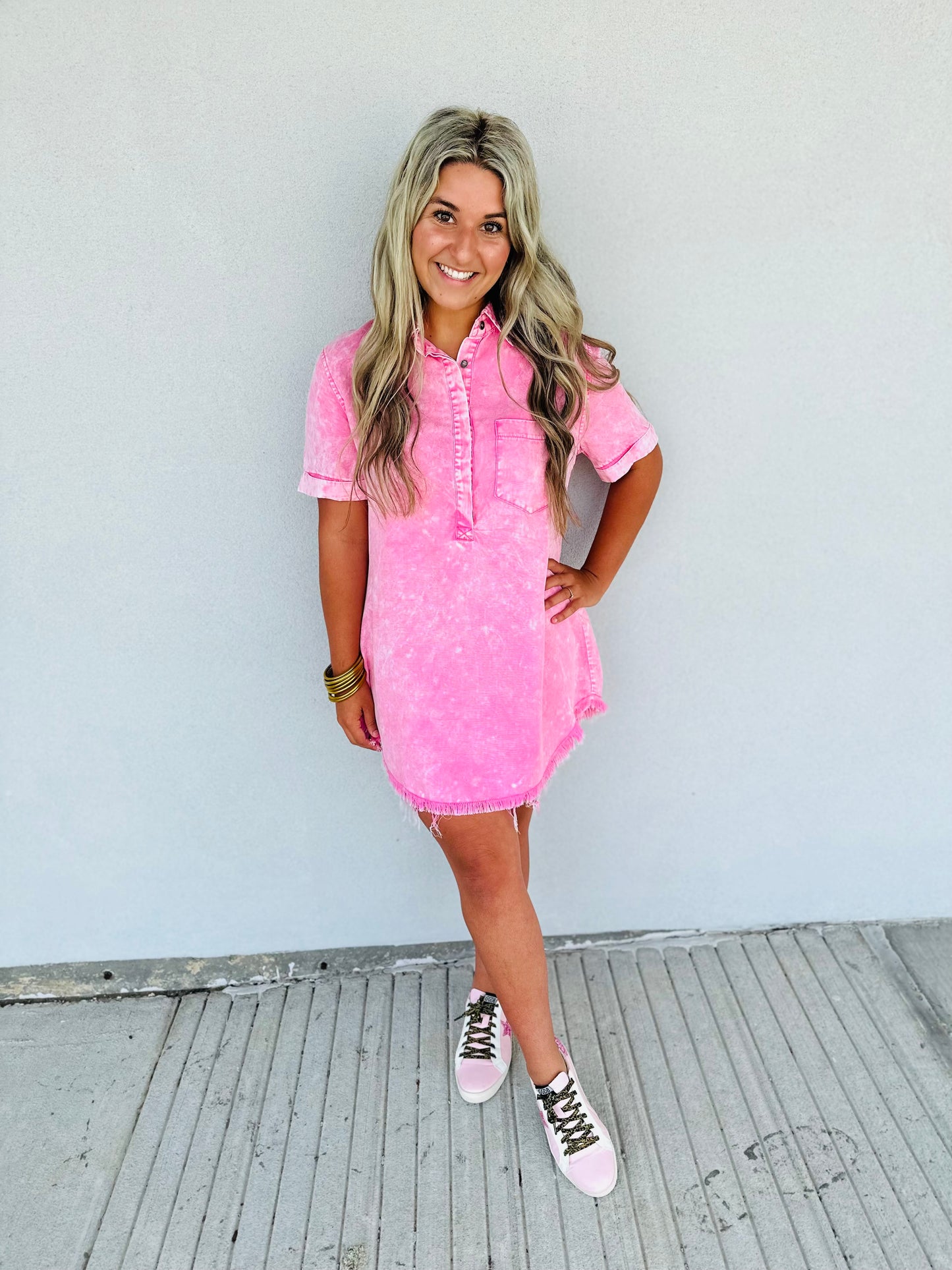 Pink Denim Dress