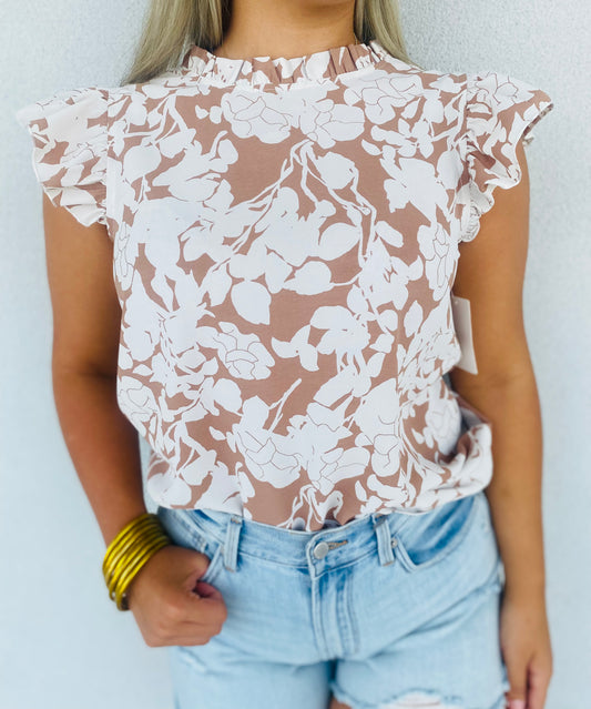 Ruffled Floral Top