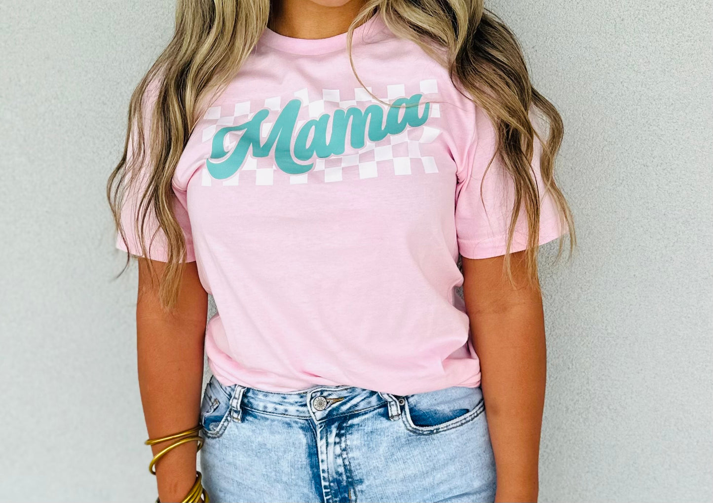 Checkered Mama Tee