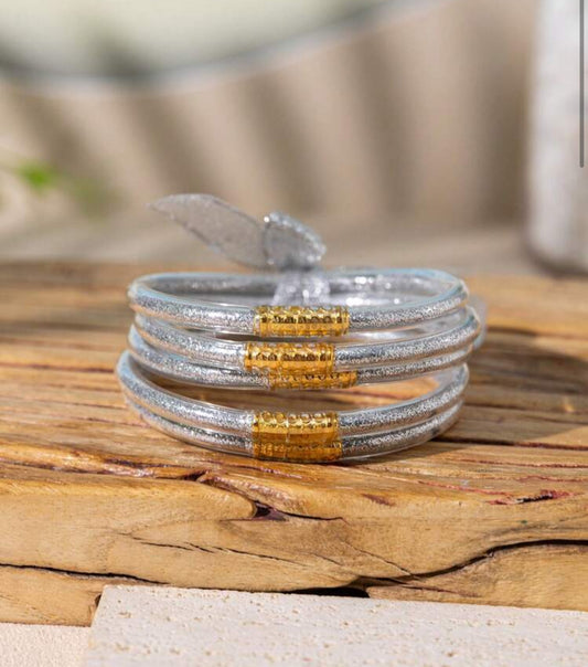 5pc Silver Glitter Bracelets