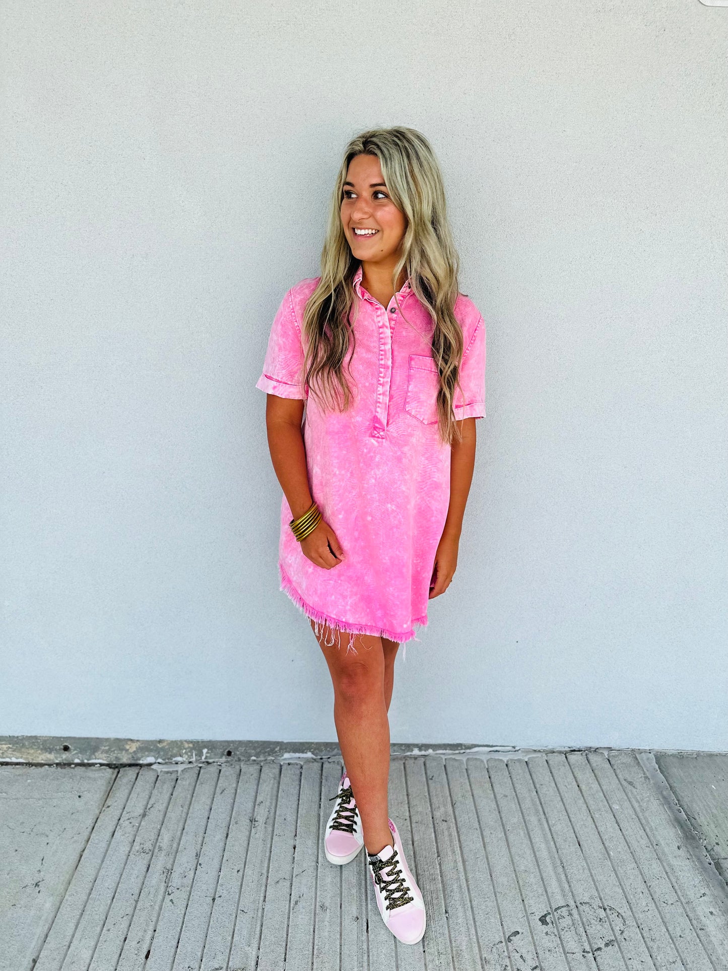 Pink Denim Dress