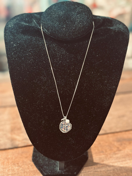Medallion W/Pearl 18” Necklace