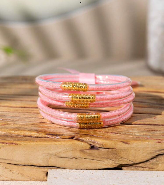 5pc Lt Pink Glitter Bracelets