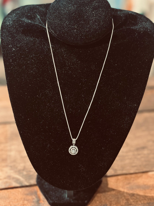 Double Halo Pave 18” Necklace