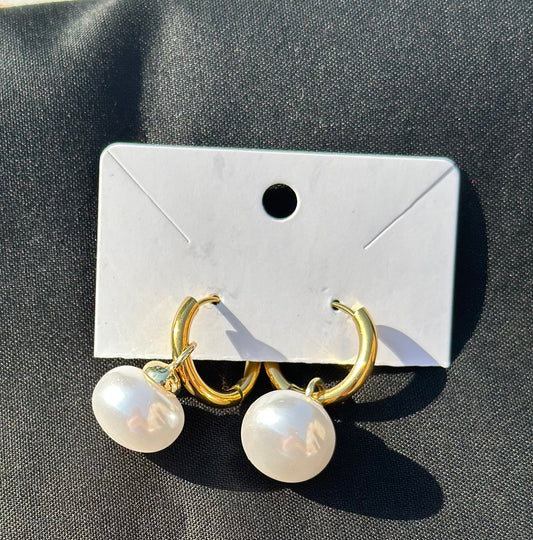 Large Pearl Dangle Earrings