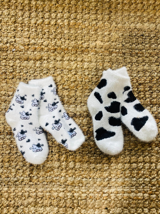 Cow Lovers Fuzzy Socks