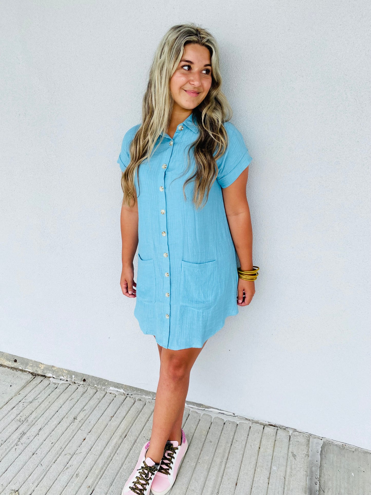 Button Down Mini Dress