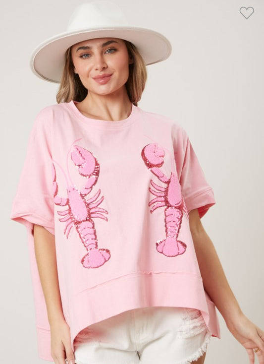 Pink/Pink Sequin Crawfish Top
