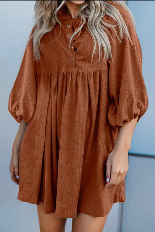 Rust Corduroy Dress