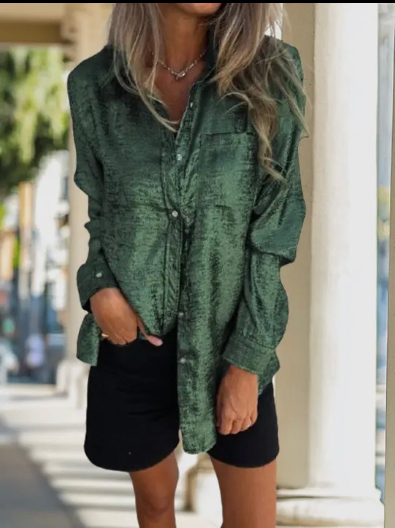 Green Long Sleeve Top