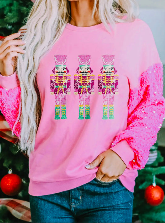 Pink Nutcracker Sequin Sweatshirt