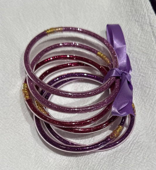 Purple Silicone 6pc Bangles
