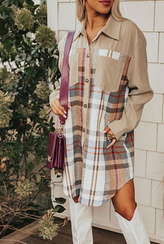 Khaki Plaid Dress