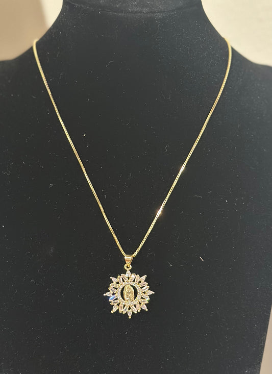 Blessed Mother Crystal Necklace