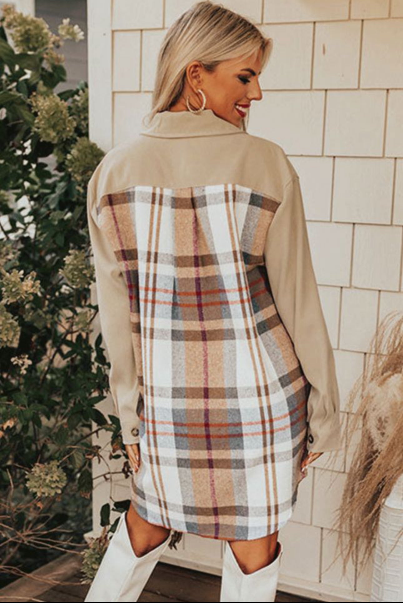Khaki Plaid Dress