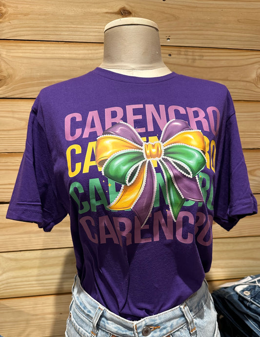 Purple Carencro Mardi Gras Tee