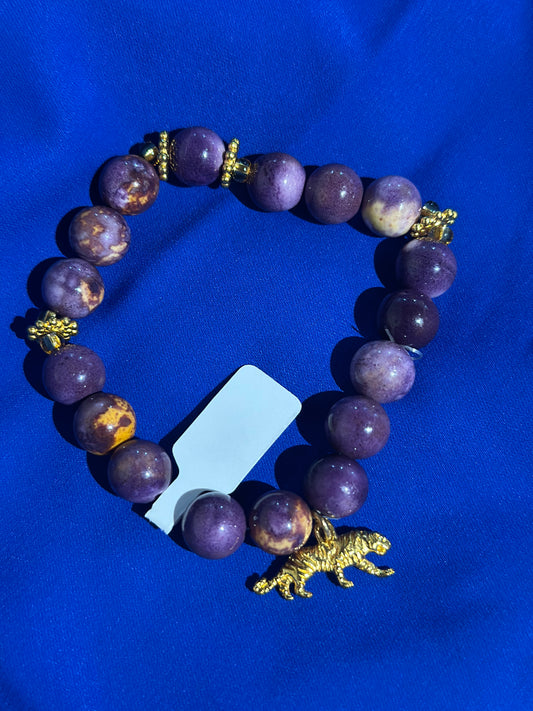 Purple/Gold Tiger Bracelet